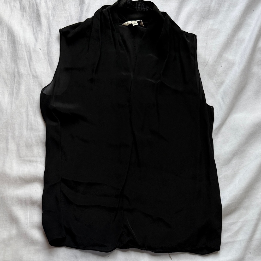 CAbi Black silk blend blouse